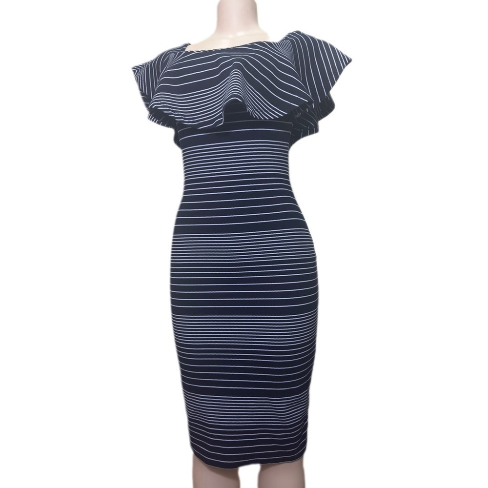 NWOT ROMEO+JULIET COUTURE Elegant Striped Black and White Dress